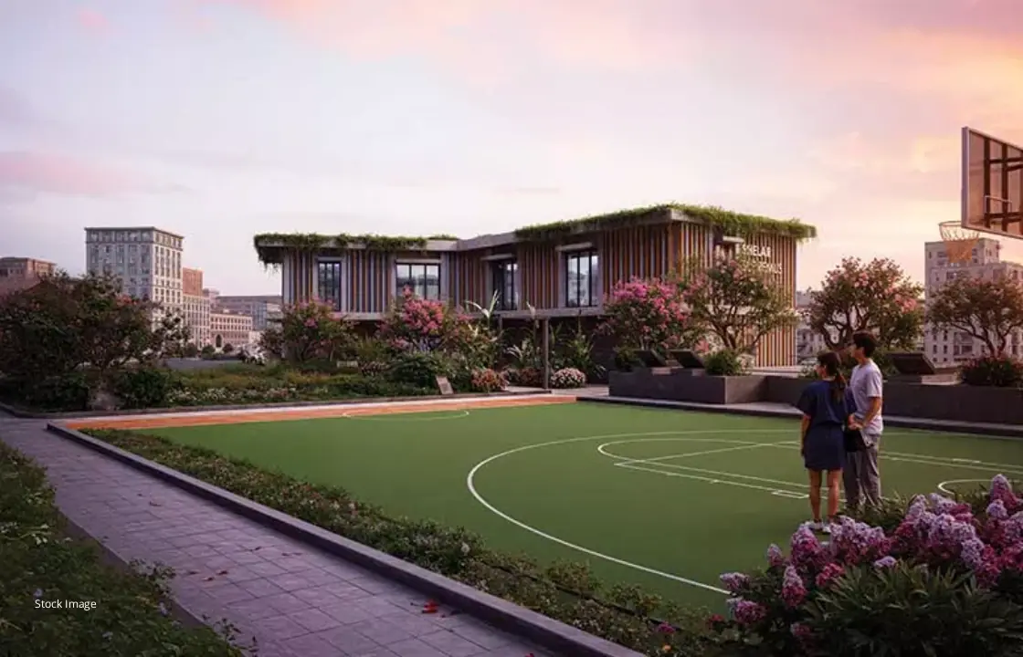 Artistic impression of the clubhouse and open play deck at Shelar Supremus