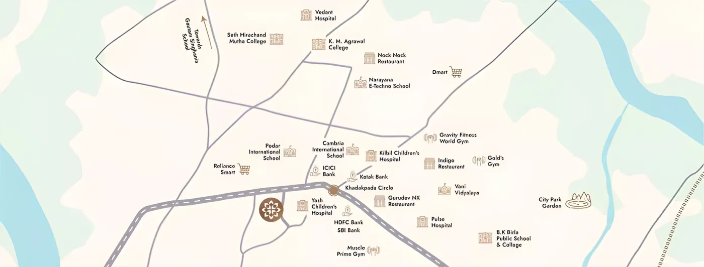 Neighbourhood map of Khadakpada and Beturkar Pada, Kalyan West